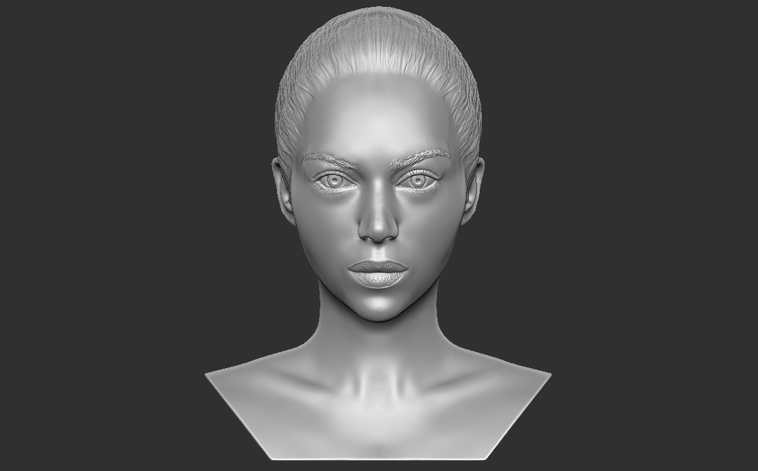 Beautiful woman bust 3D printing ready TYPE 9