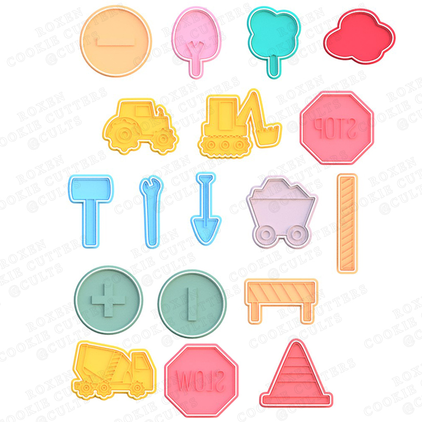 🚧 Construction cookie cutter set of 18・ 3D File for ・Cults