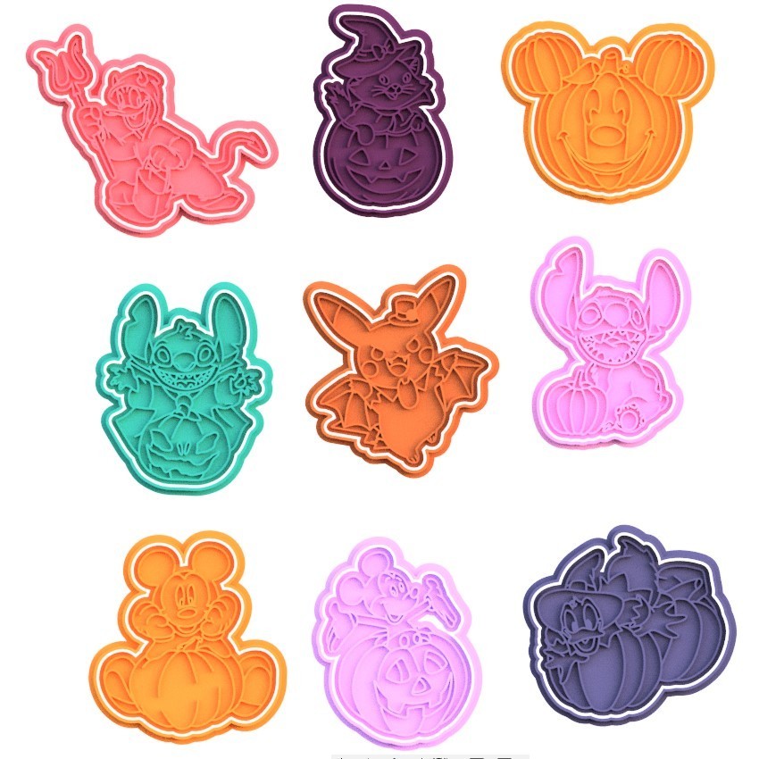 Screenshot_1.jpg Halloween cartoons characters cookie cutter set of 9