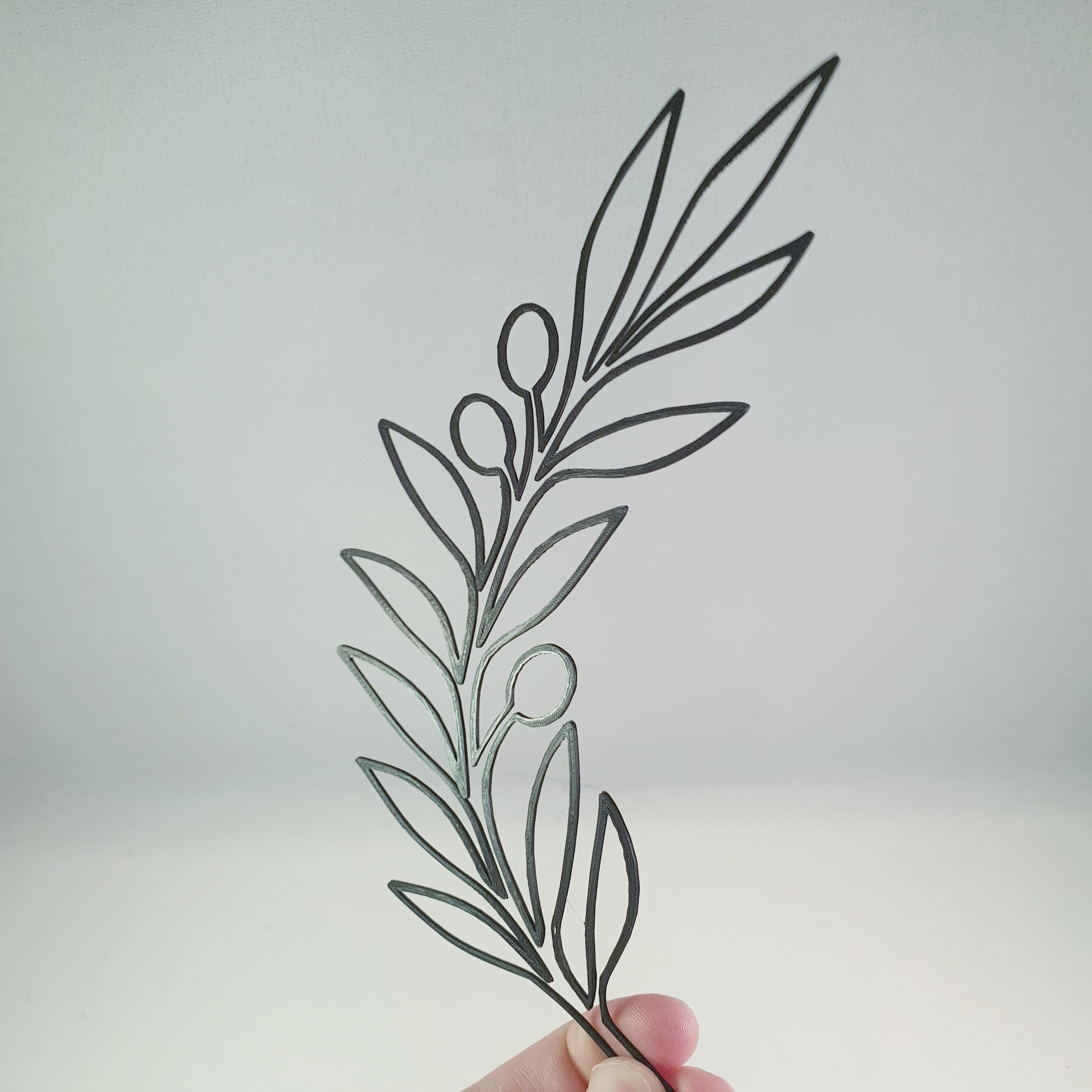 🫒 2D Olive Tree Branch - Flower Decor - Wall art・ STL File for ・Cults