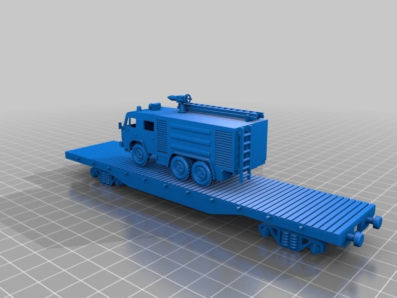 Car Platform Stl 🚗 50 t flat car platform 1:87 - HO / H0 scale・Free STL File for ・Cults