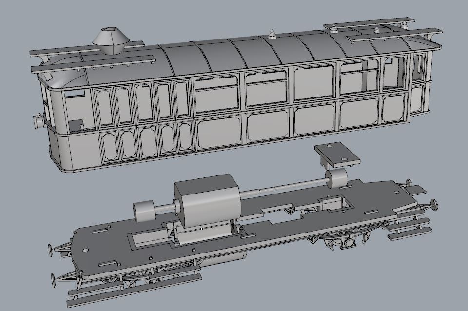 Free STL file Steam Rail Wagon GANZ 1903 / BDZ Series 200 / HO Scale