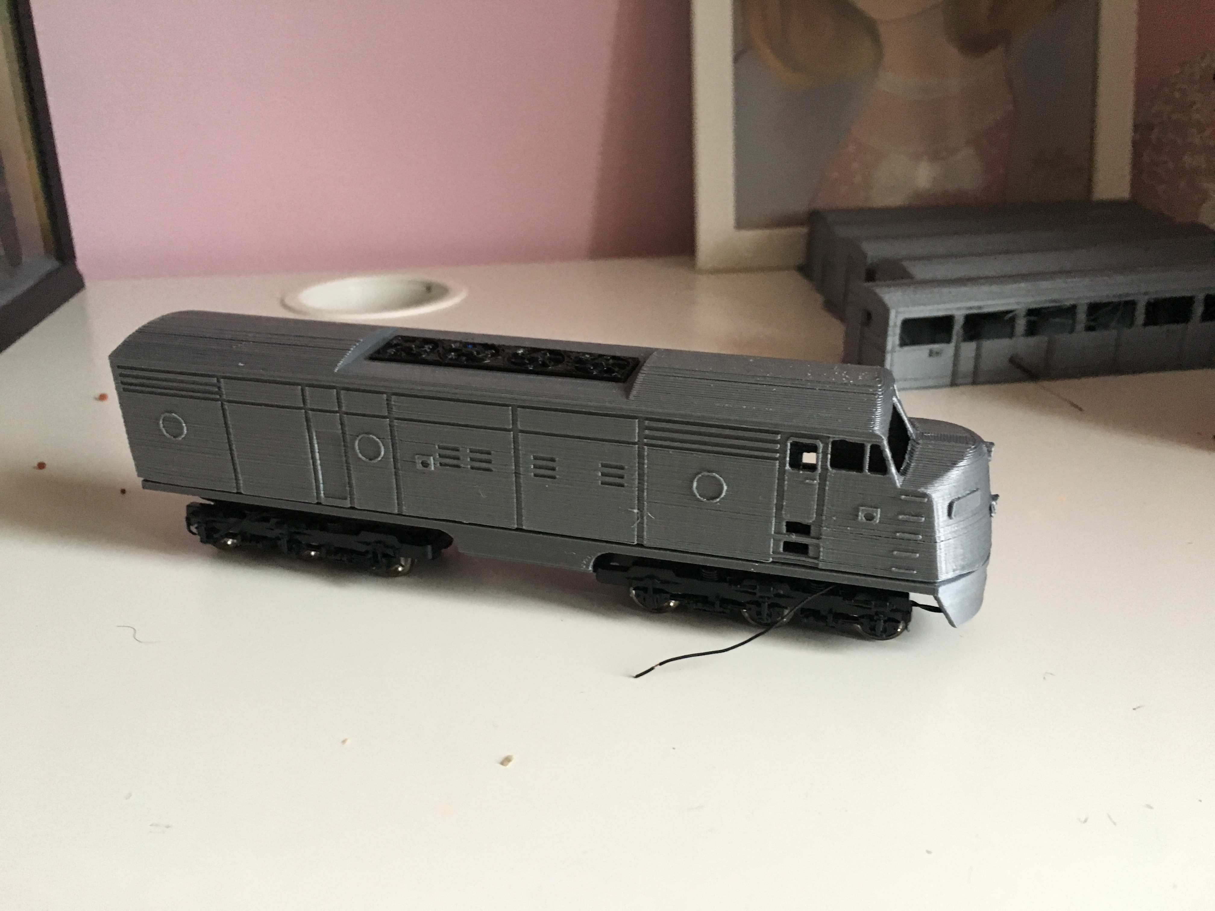 Coffret De Rangement Train HO Santa Fe Super Chief - Bois Fait Main Années 80 - USA