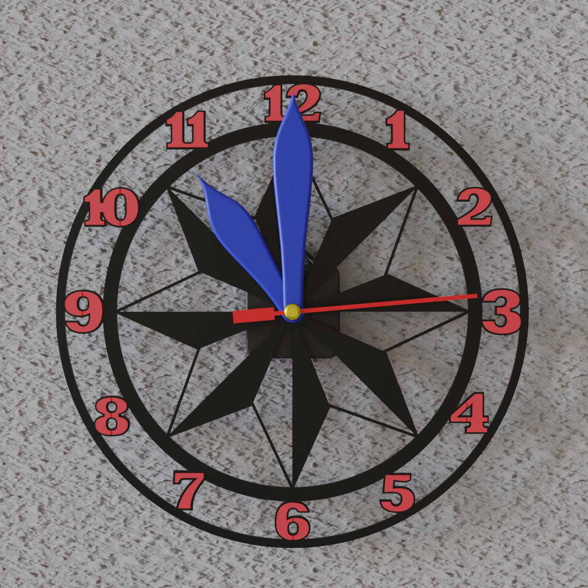 STL file star wall clock decor ⭐・3D printable design to download・Cults