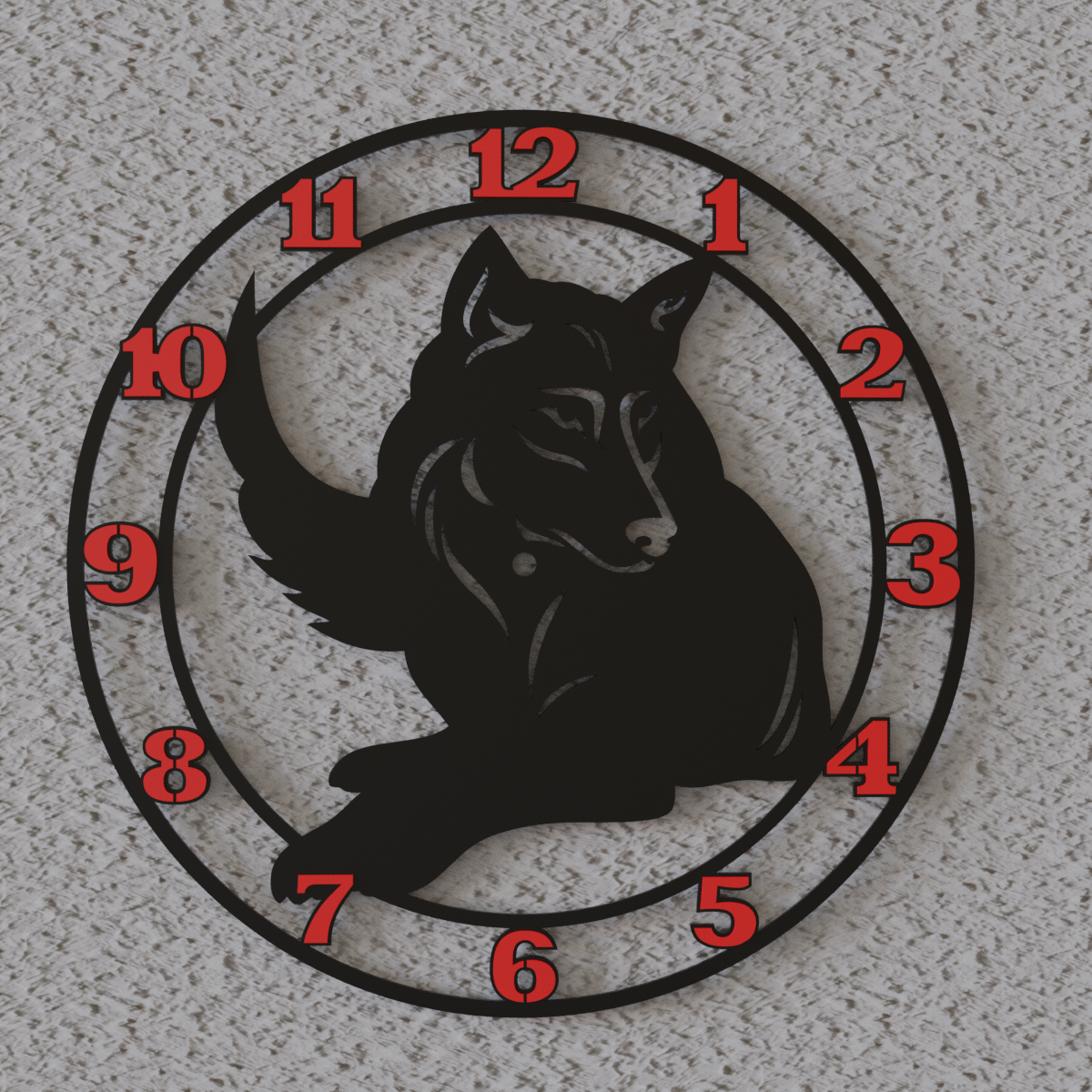 Wolfpack Clock STL file wolf wall clock 🐺 (OBJ and 3MF)・3D print model to download・Cults