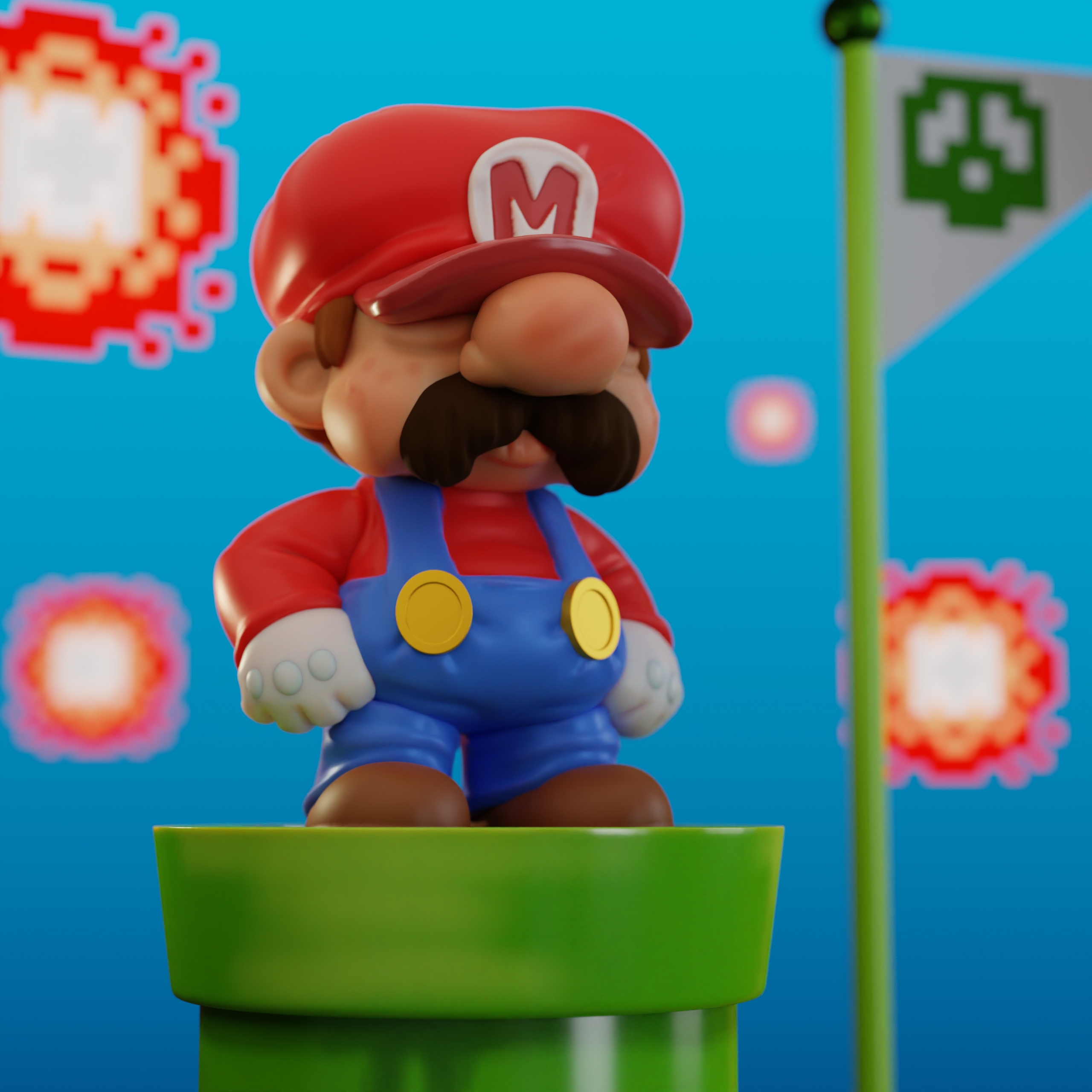 👴 Old Man Mario・ OBJ File for ・Cults