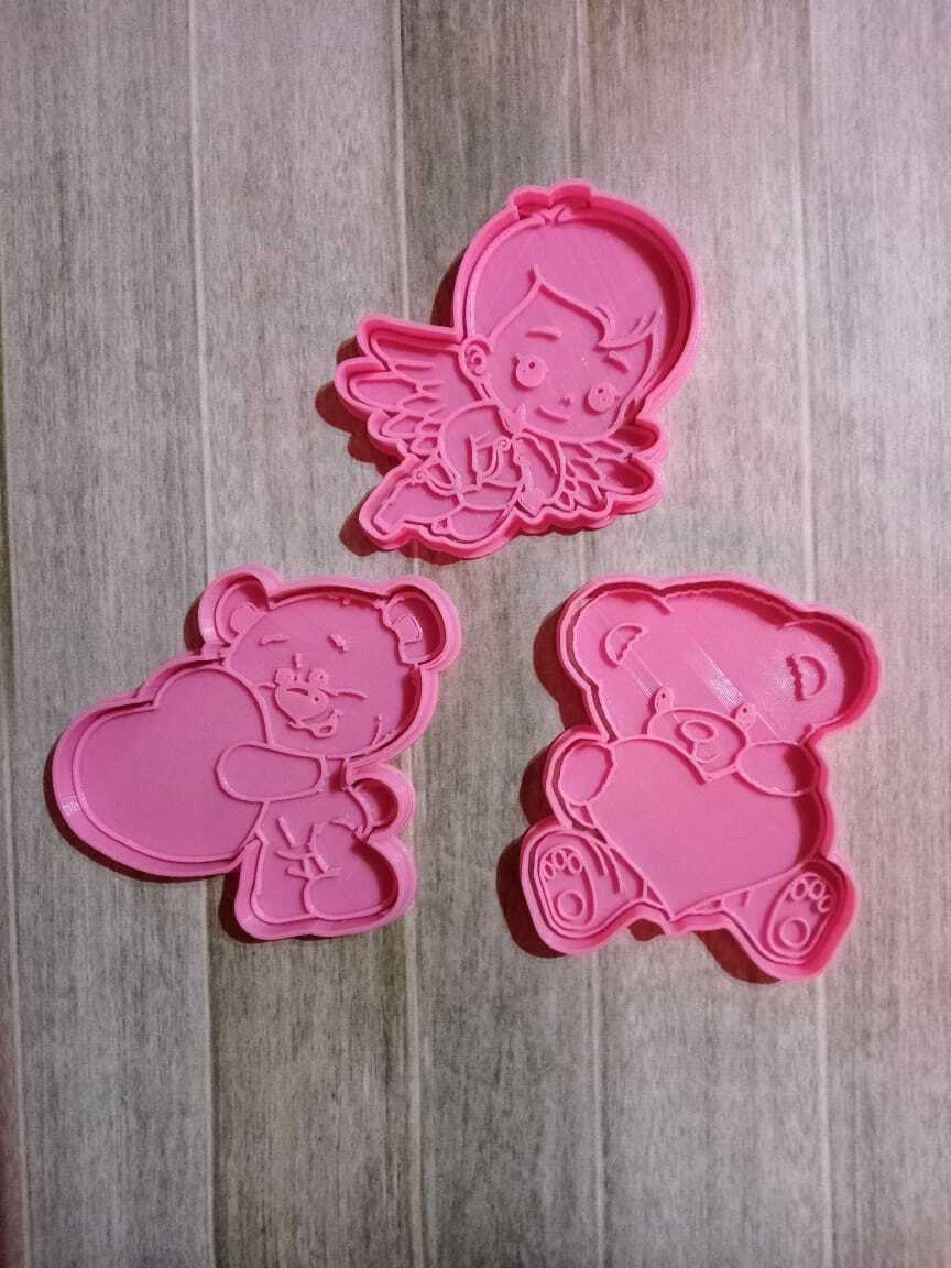 STL file VALENTINE'S DAY KIT KIT X3 COOKIE CUTTER 🍪・3D printable model