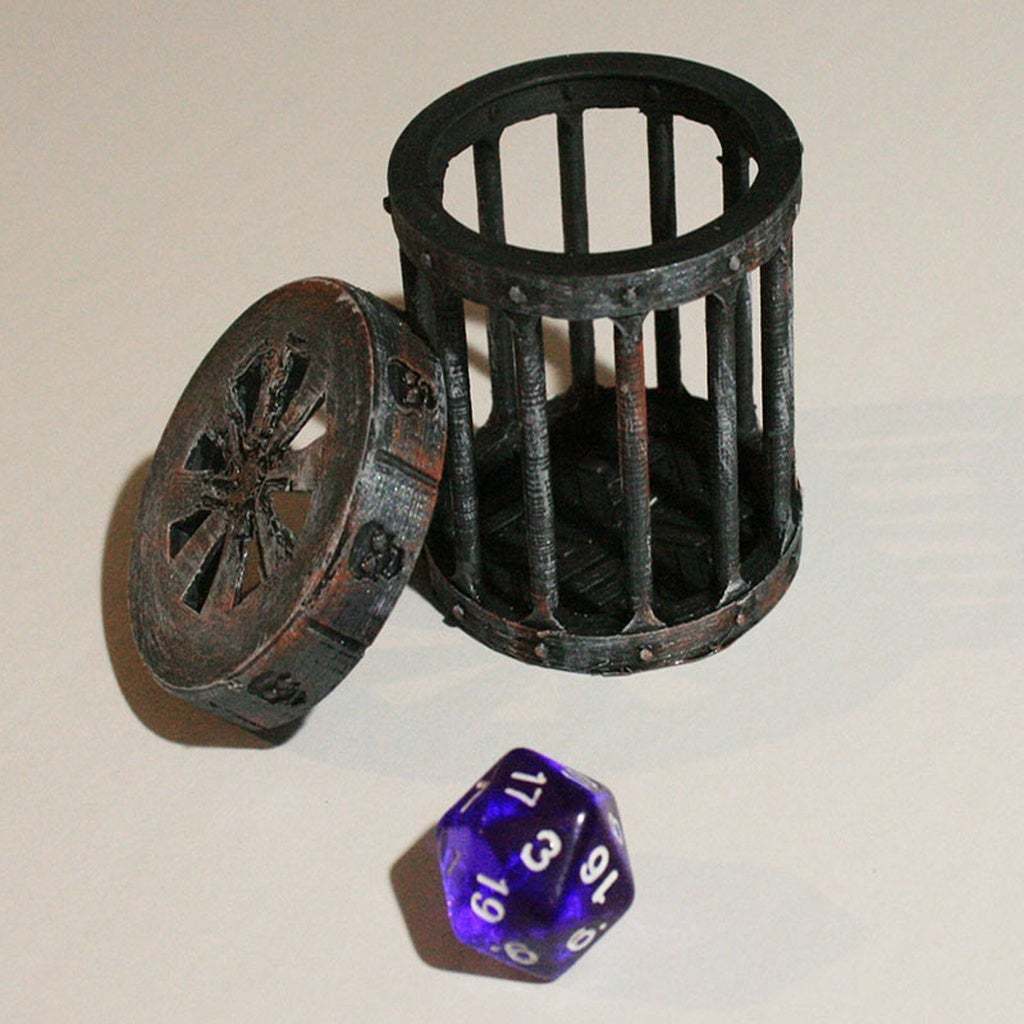 STL file D&D Dice Prison III or Jail with Lid for Dungeons & Dragons