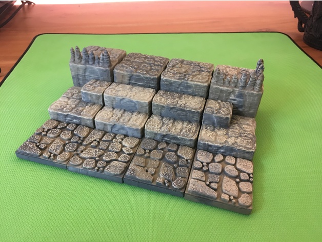 🎲 Cavern Ascents/ Steps (Openforge 2.0 compatible)・Free STL File for ・Cults