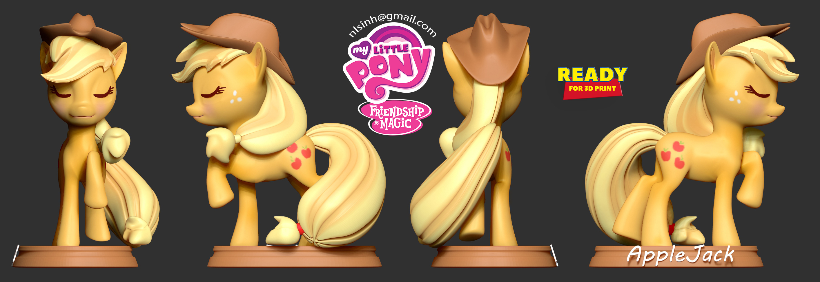 3D 文件 AppleJack - Little Pony Fanart 👾 ・可下载 3D 打印设计・Cults