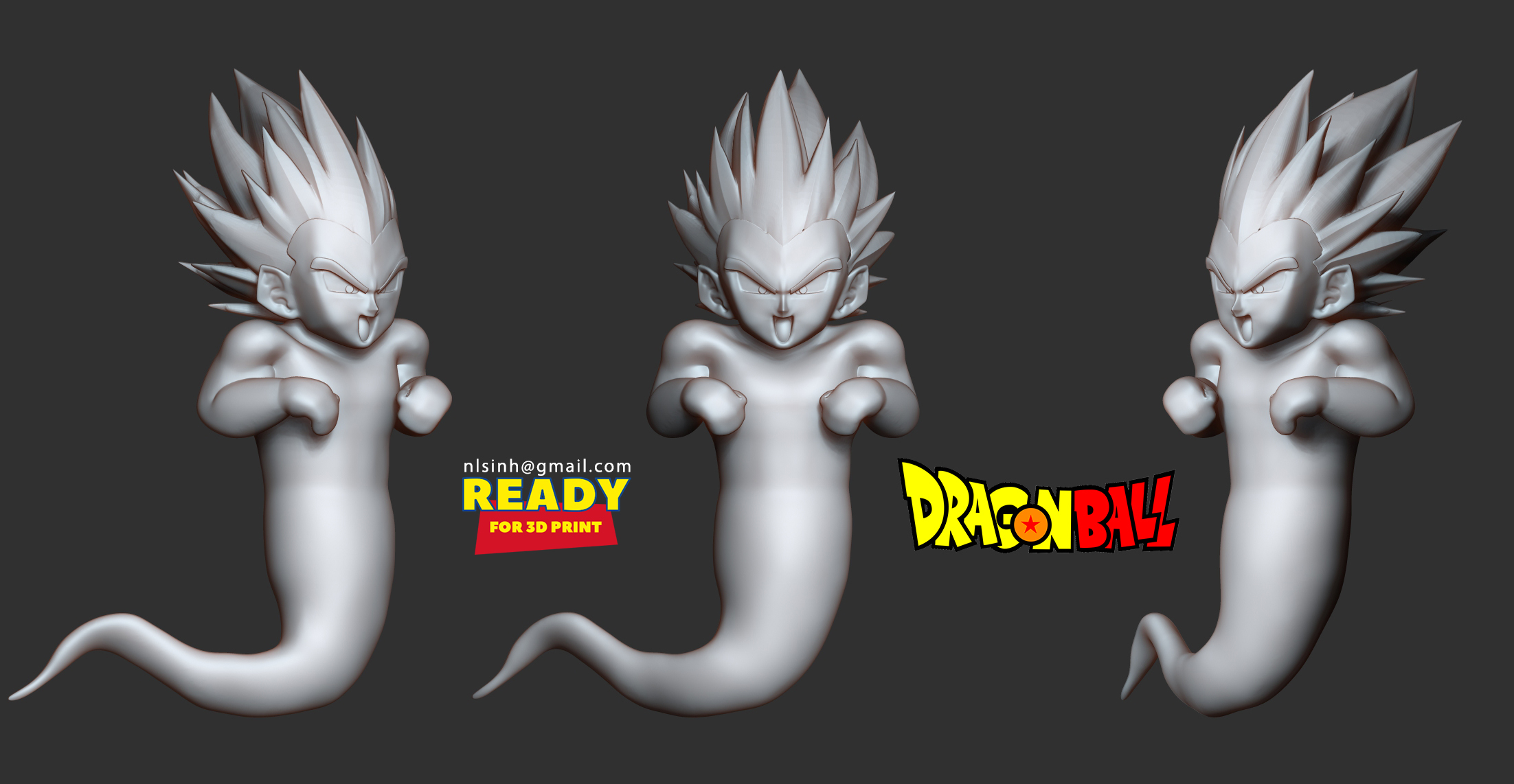 3D file Ghost Gotenks - Dragon Ball Fanart 👻 ・3D printable design to ...