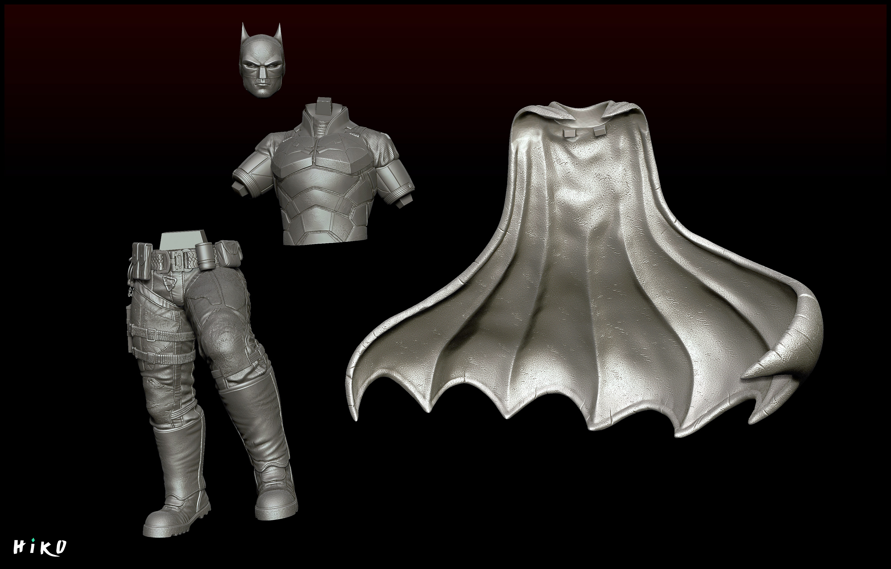 STL file The Batman 2022 - Robert Pattinson STL - 1-6 Scale 3D print ...