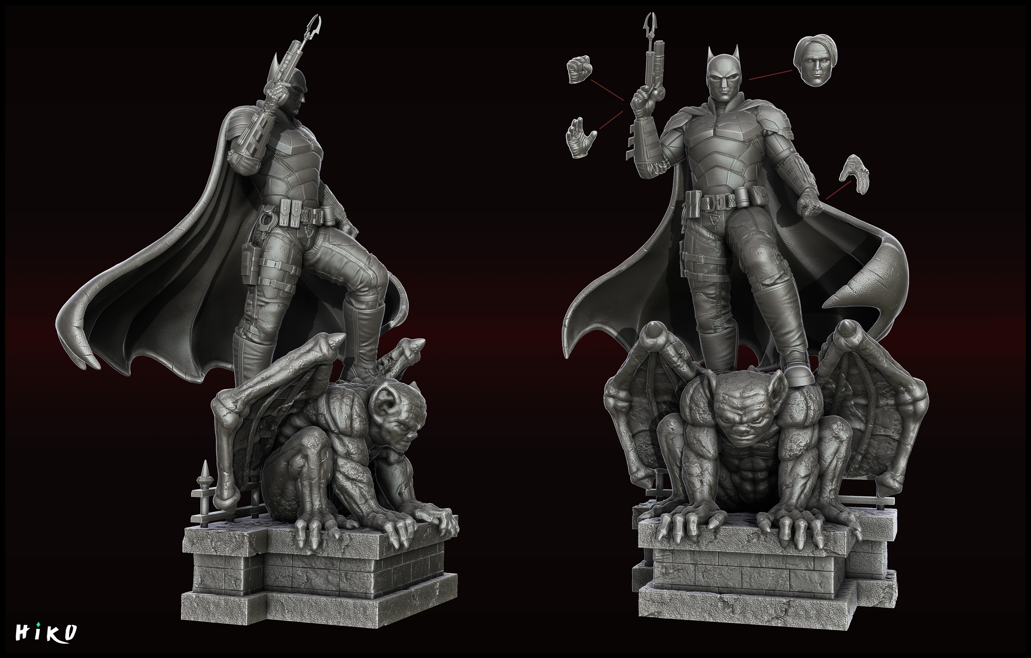 STL file The Batman 2022 - Robert Pattinson STL - 1-6 Scale 3D print ...