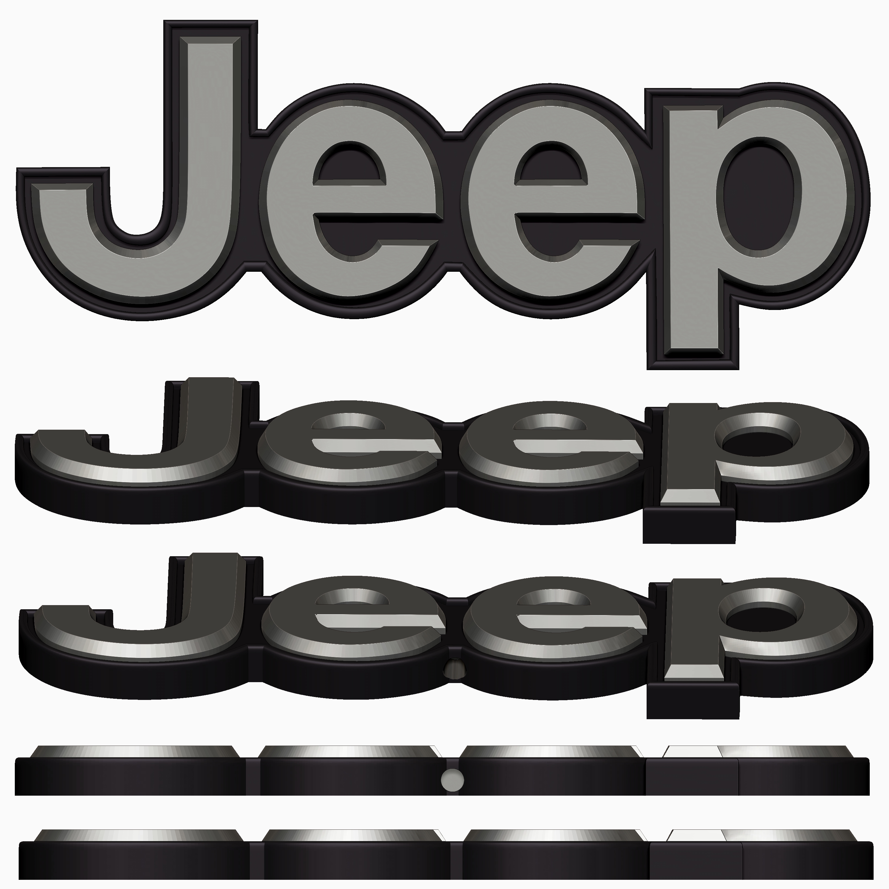 🚗 Jeep logo car brand for 3D printer or CNC router・ 3D File for ・Cults, image size:3000x3000