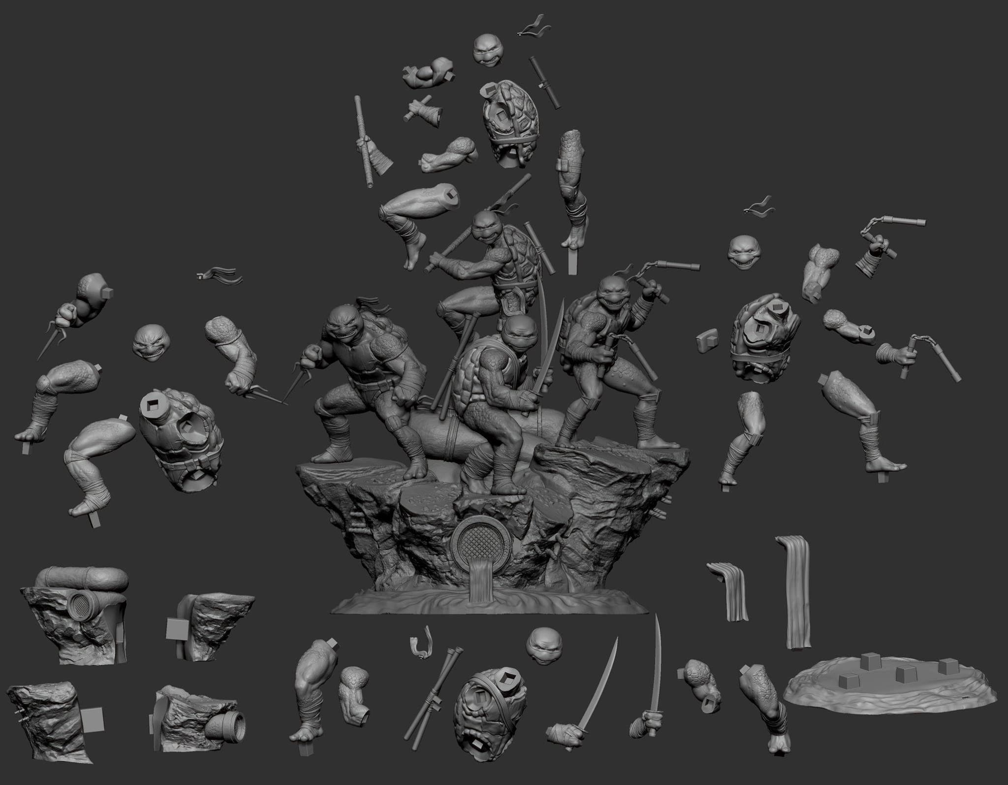 🥷 Teenage mutant ninja turtles diorama TMNT・ 3D File for ・Cults