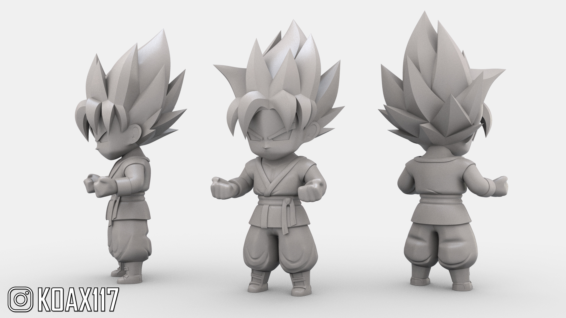 STL file Son Goku - Super Saiyan Blue &amp; Whis Gi 👾 ・3D printer design to ...
