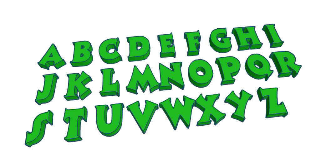 👽 RUX LETTERS・Free STL File for ・Cults