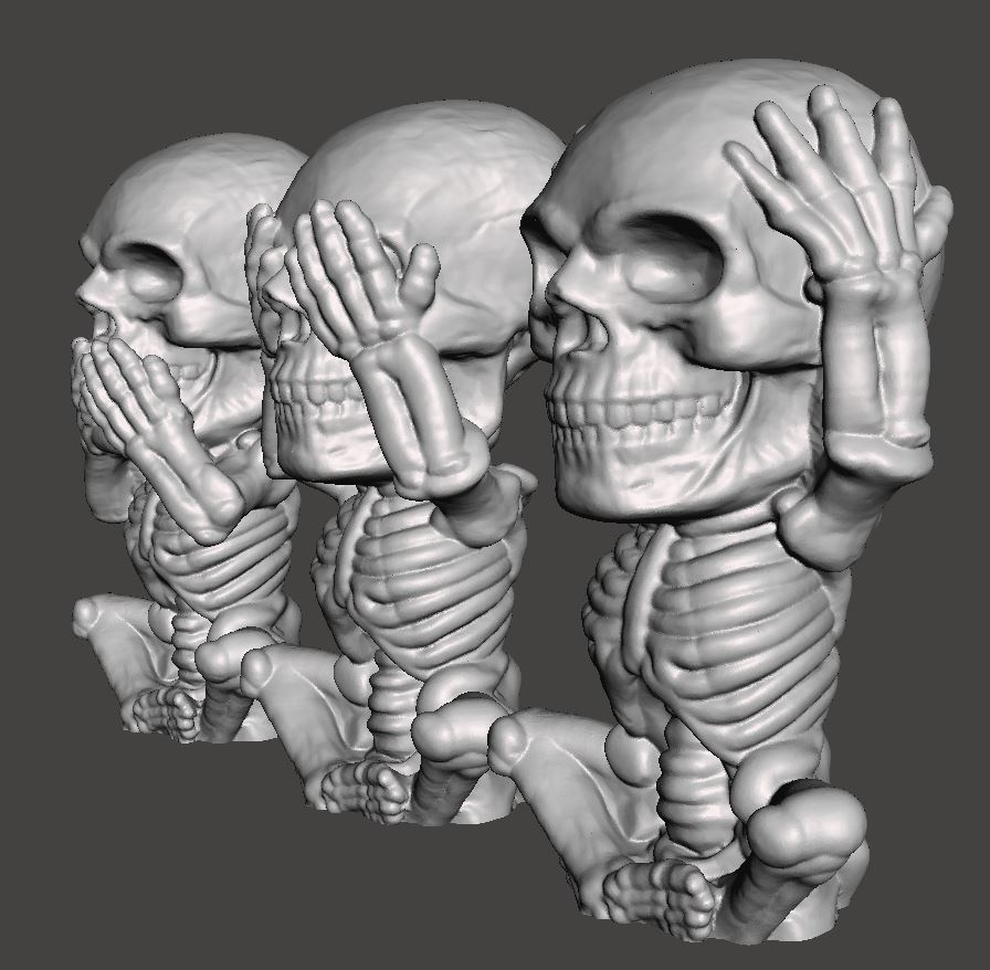 💀 3 Wise Skull SET・ STL File for 3D printing・Cults
