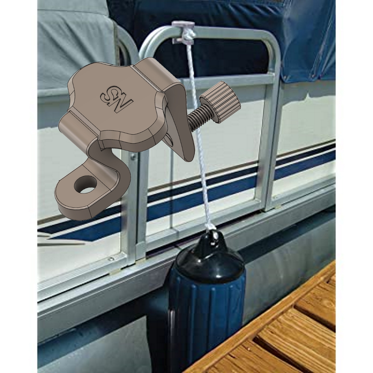 🛶 Pontoon Rail Fender Hanger 1.0 inch mount marine Bimini Kayak Canoe ...
