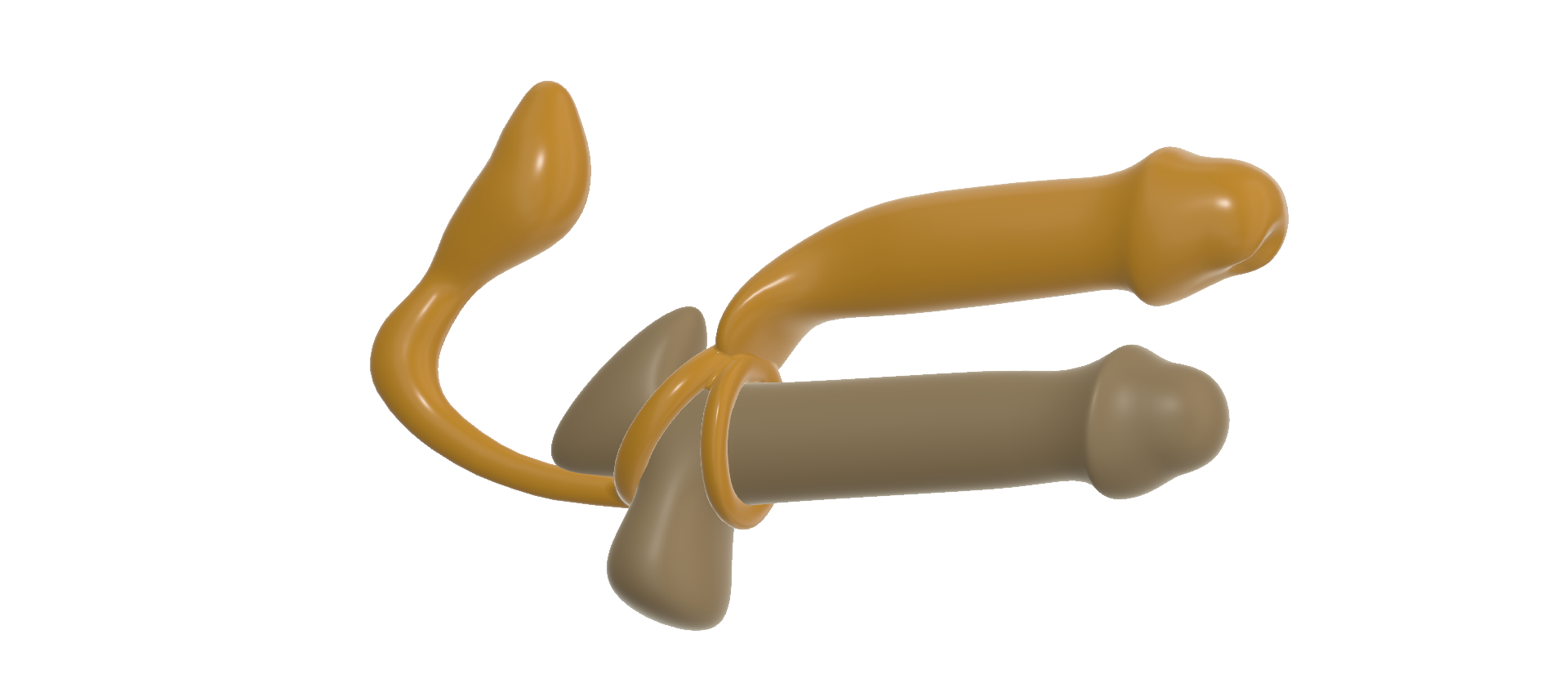 ♂️ männlich Double Loop Anal Plug männlich Prostata Massage Butt mit  Strapon Dick Dong Dildo für das zweite Loch 