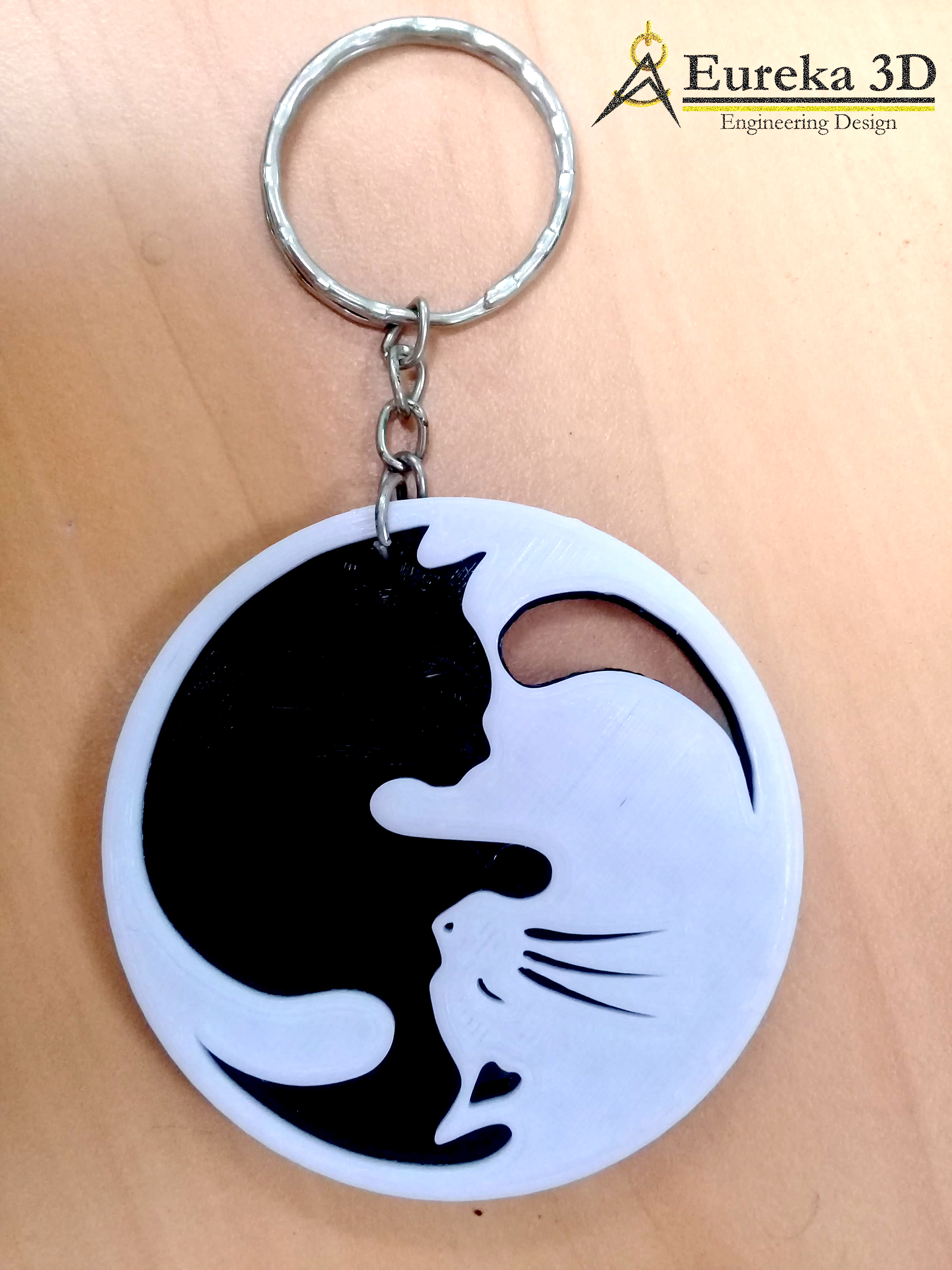 ☯️ YIN YANG CAT KEYCHAIN・ STL File for ・Cults