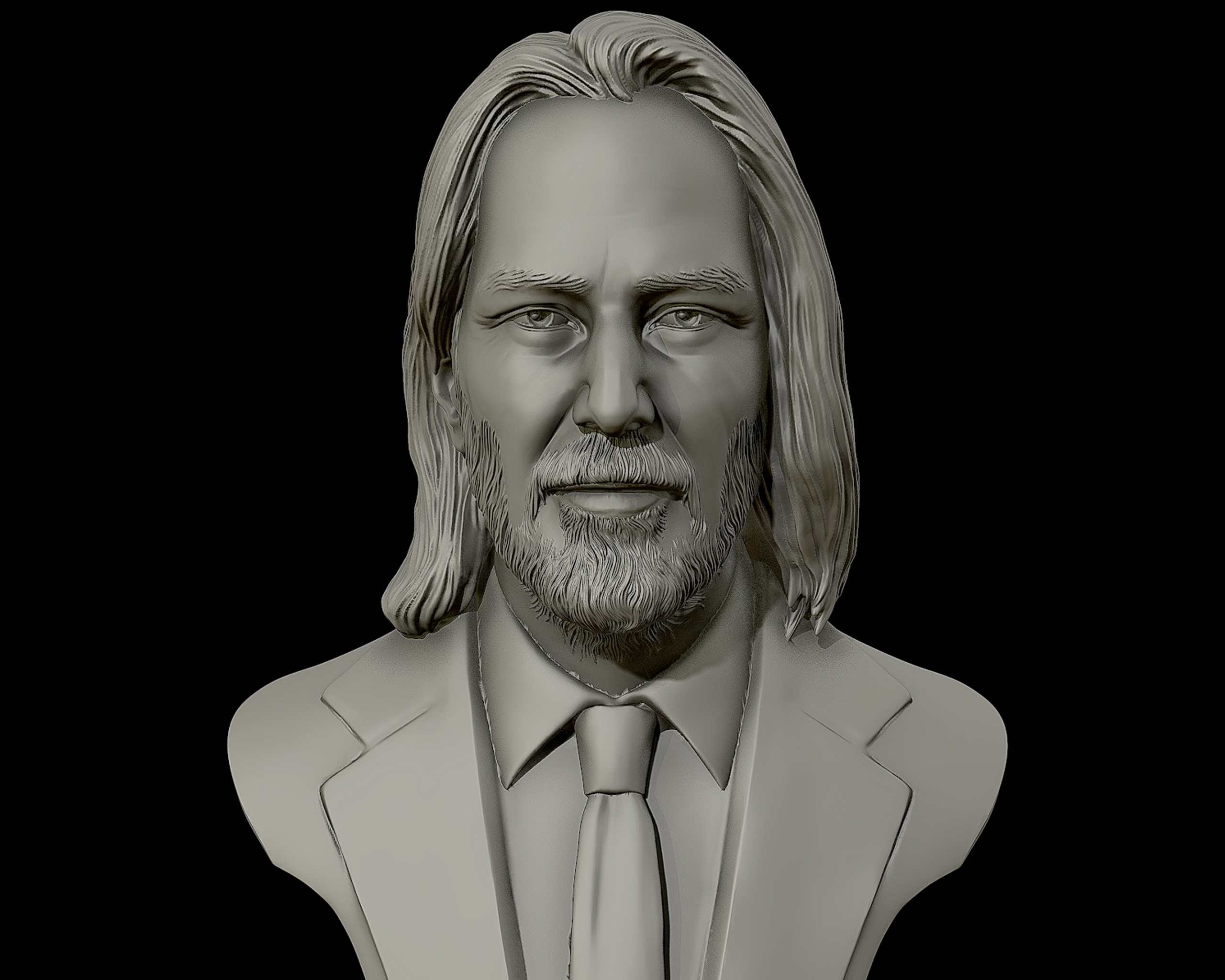 Keanu Reeves Stl 🗿 Sculpture portrait 3D de Keanu Reeves・Fichier STL pour ・Cults