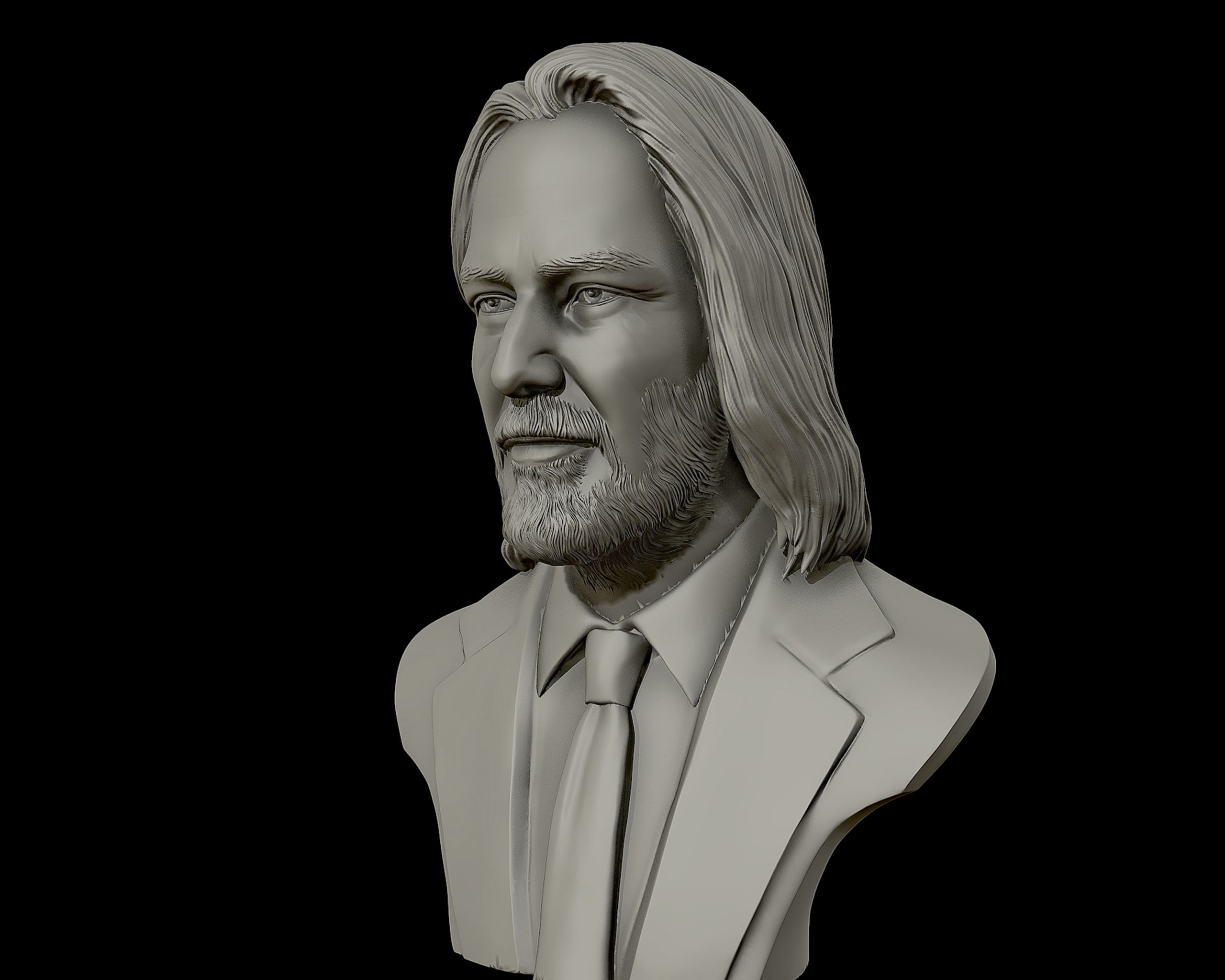 Keanu Reeves Stl 🗿 Sculpture portrait 3D de Keanu Reeves・Fichier STL pour ・Cults