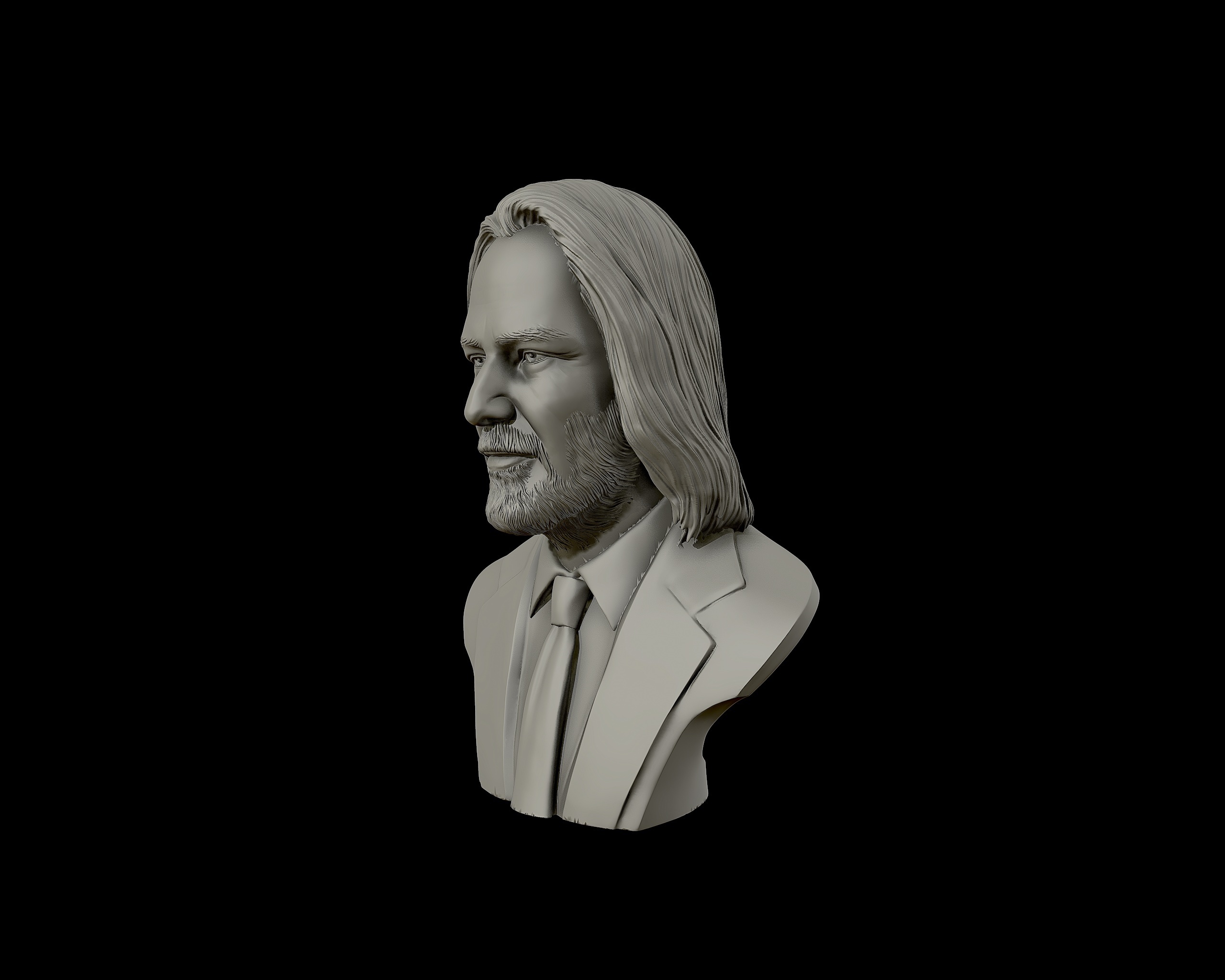 Keanu Reeves Stl 🗿 Sculpture portrait 3D de Keanu Reeves・Fichier STL pour ・Cults