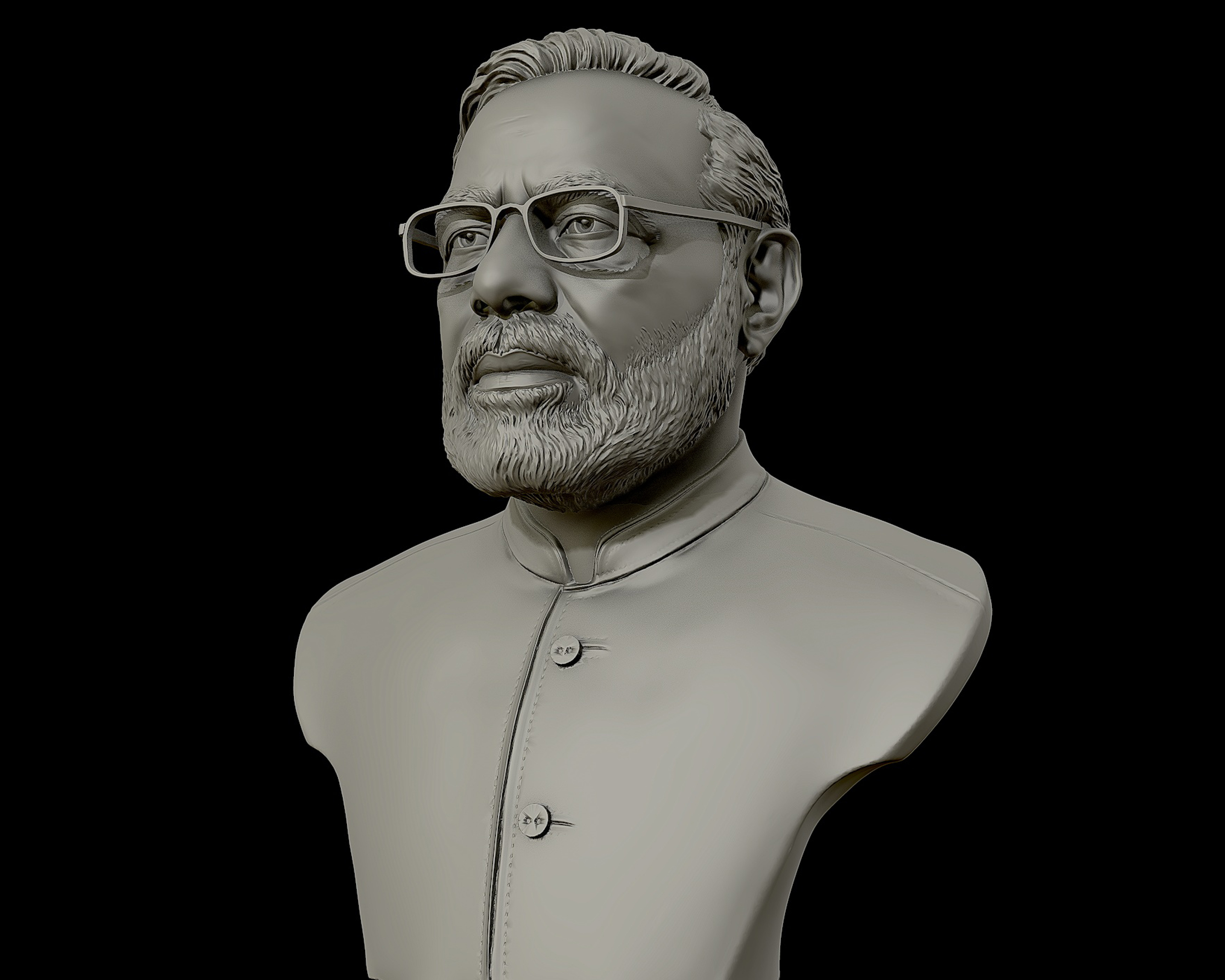 STL file Narendra Modi 3D Portrait sculpture 🗿 (OBJ)・3D printer model
