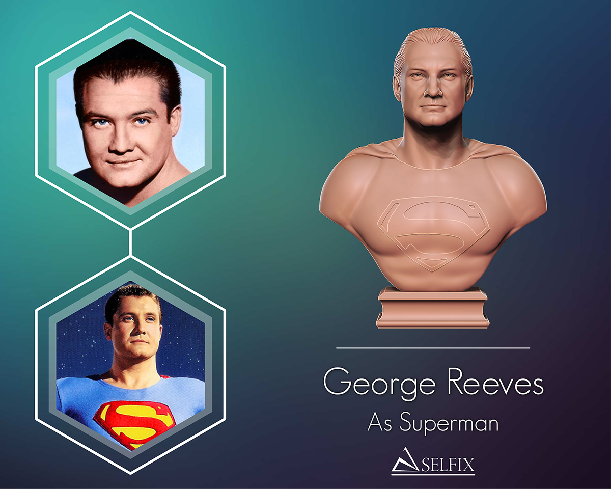 George Reeves Cgi 👤 George Reeves bust sculpture 3D print model・ STL File for 3D printing ...