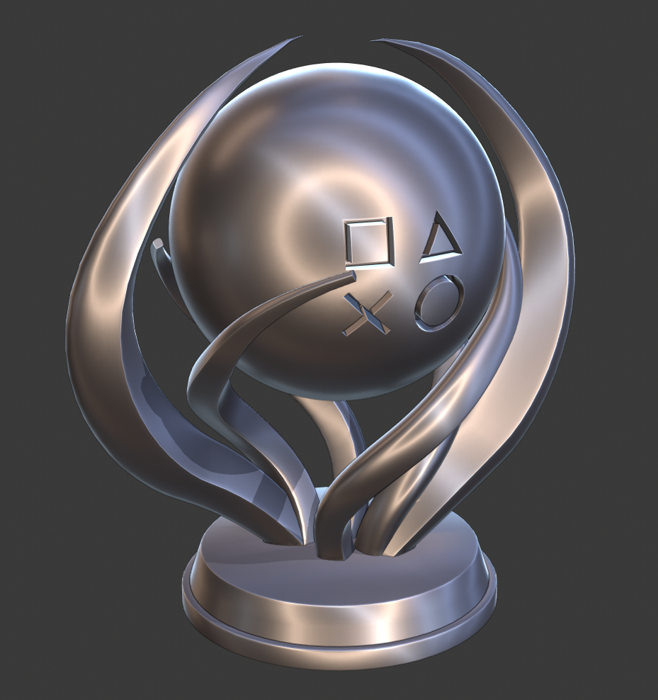 PlayStation Platinum Trophy STL File For Cults PlayStation Platinum Trophy STL File For Cults