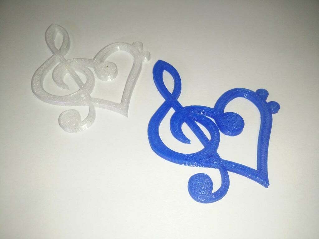🎵 Music Key Heart・Free STL File for 3D printing and CNC machining ...