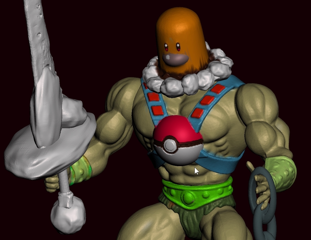 Diglett Ripped 🐉 Pokemon Diglett HDTPM IS MAMMAD, He-man Muscled Meme He-man・ OBJ File ...