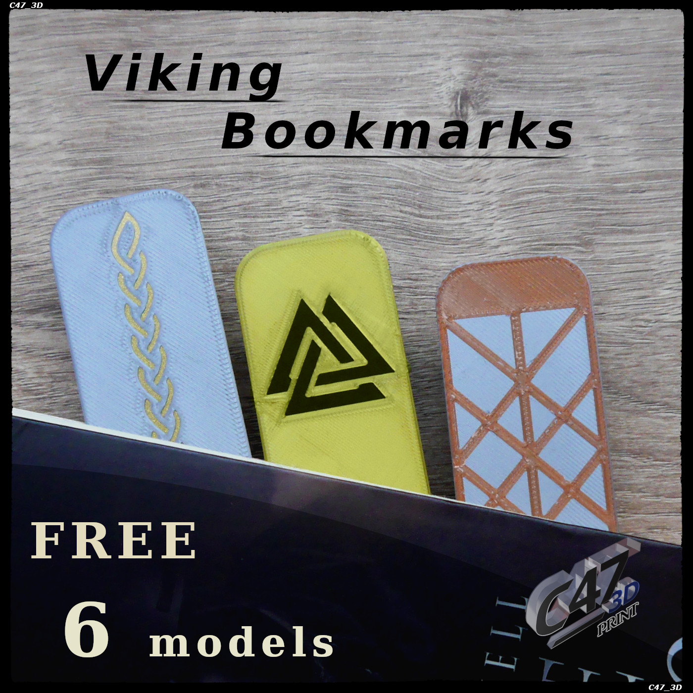 🆓 FREE Viking Bookmarks Set・Free STL File for ・Cults