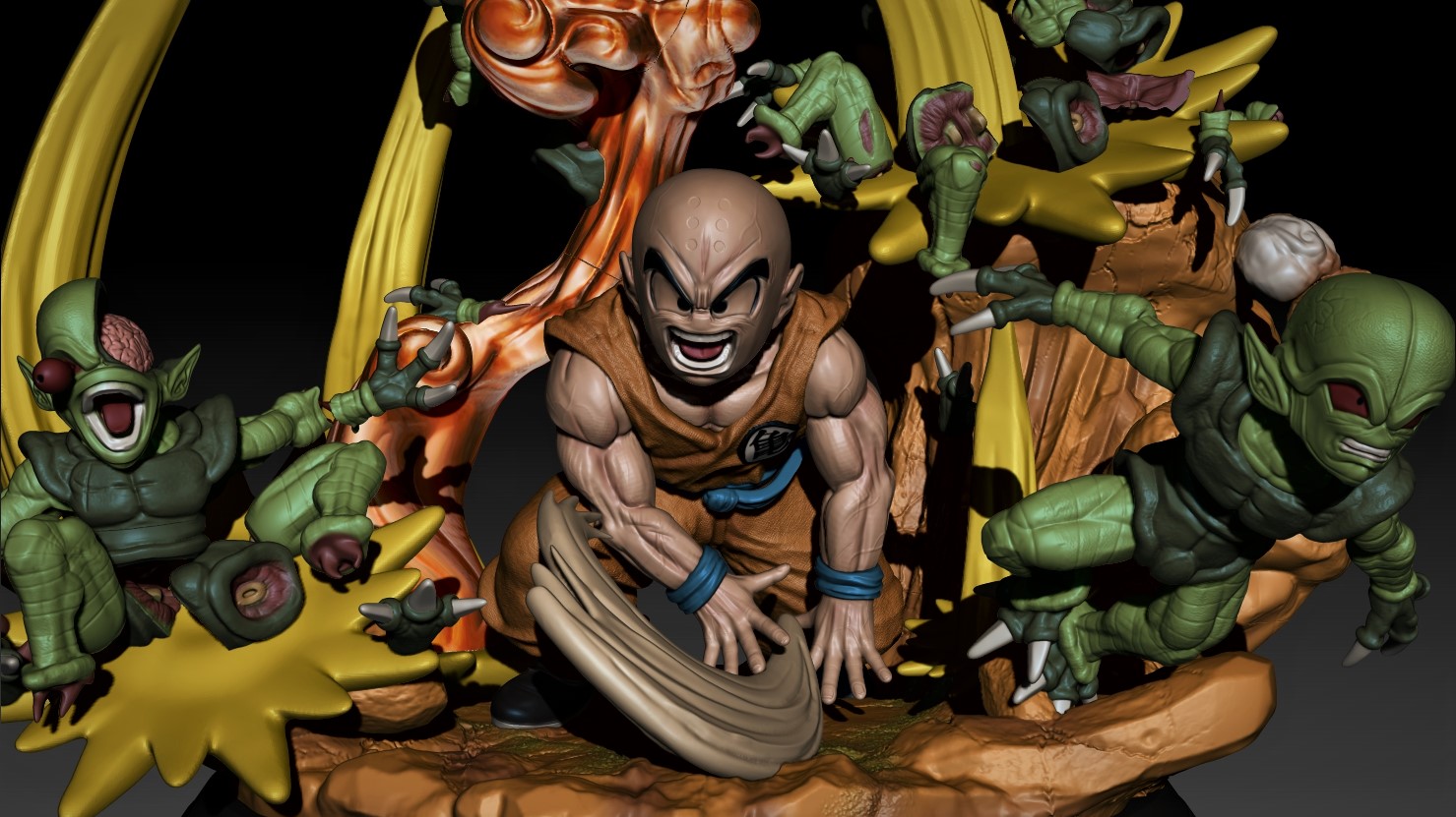 Kyõdaï & Aniki - Krilin vs Saibamen HQS Dragon Ball Z statue | Tsume Art