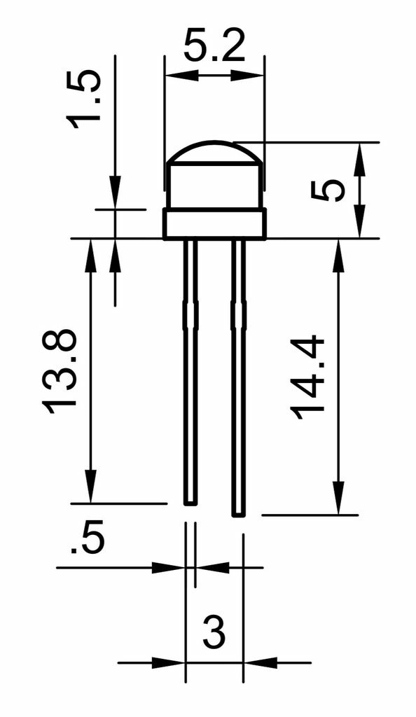 Free STL file LED 5MM 🔧 (STEP)・Object to download and to 3D print・Cults