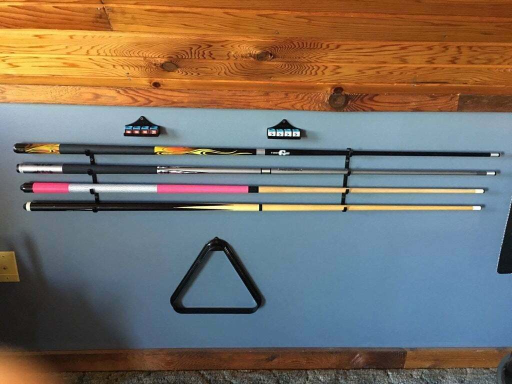 🔺 Cue Stick Rack, Chalk Holder, and Triangle Hook - Billiard/Pool Room ...