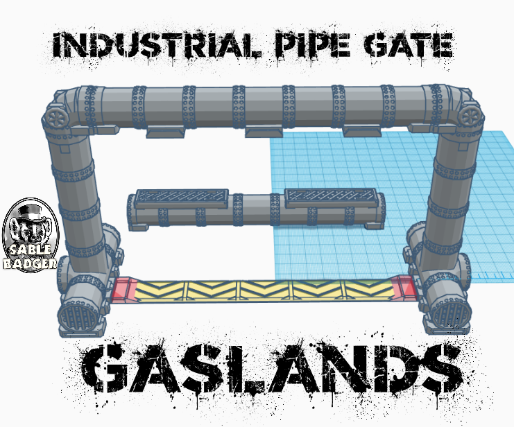 🎲 Gaslands - Industrial Pipe Gates・Free STL File for ・Cults