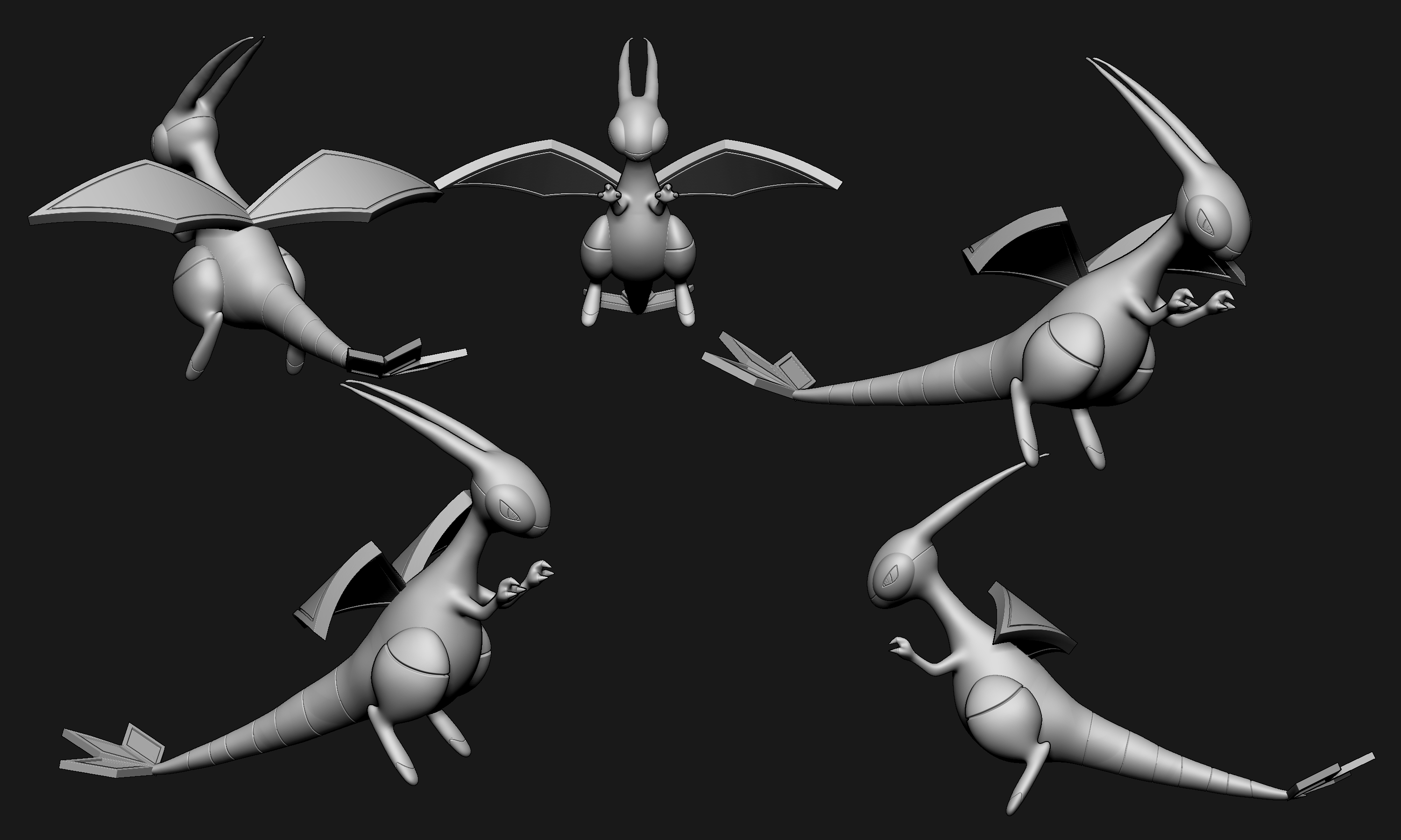 Flygon Poses Fichier OBJ Pokemon - Flygon (avec les coupes et dans son ensemble) 🐉 ...