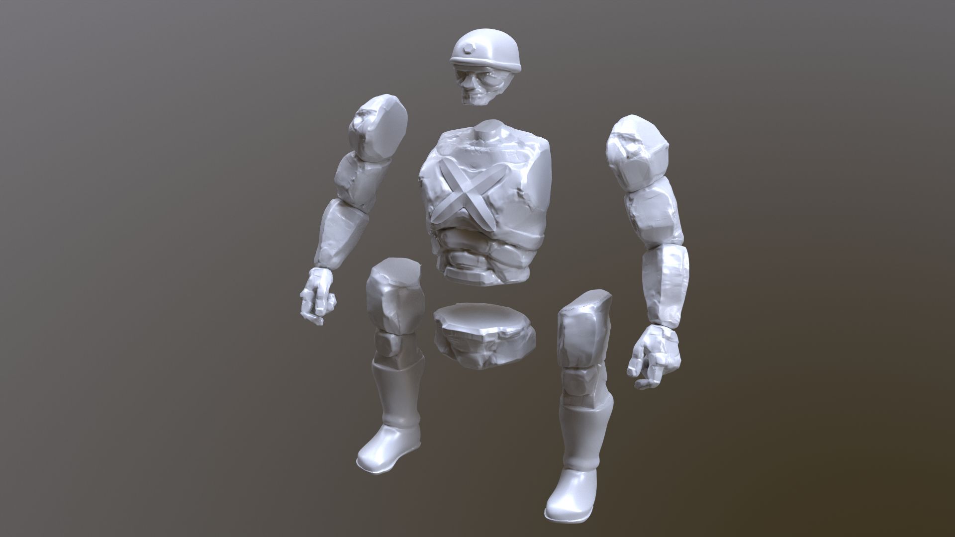 🪨 Rock Soldier TMNT 1987 TV series rigged and splitted・ 3D File for ・Cults