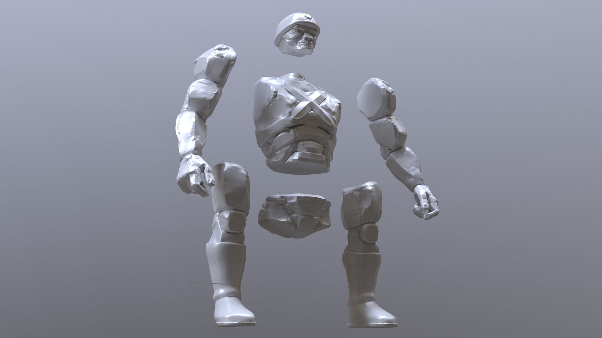 🪨 Rock Soldier TMNT 1987 TV series rigged and splitted・ 3D File for ・Cults