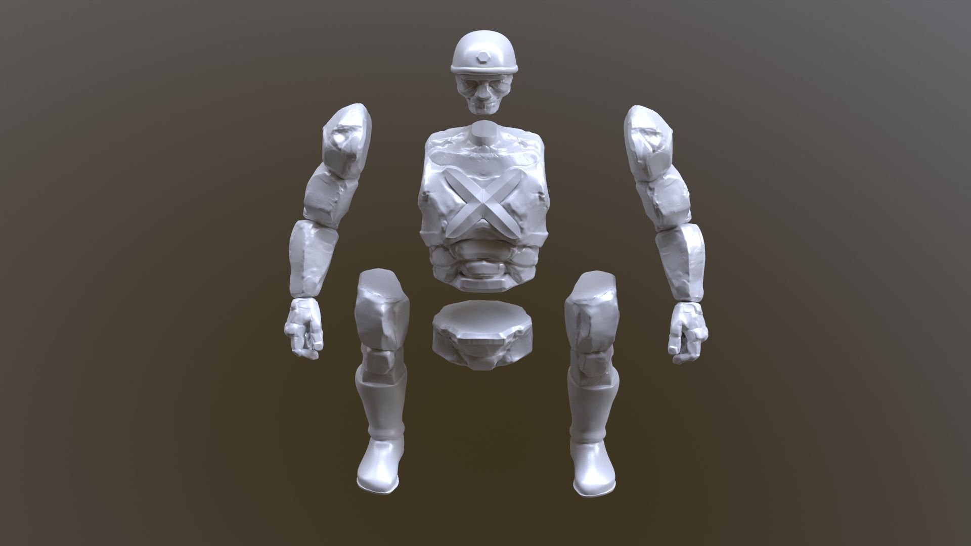 🪨 Rock Soldier TMNT 1987 TV series rigged and splitted・ 3D File for ・Cults
