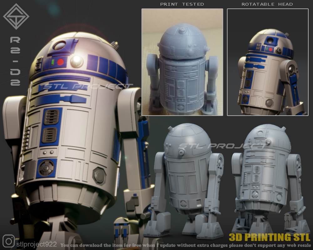 🤖 R2 - D2・ 3D File for ・Cults