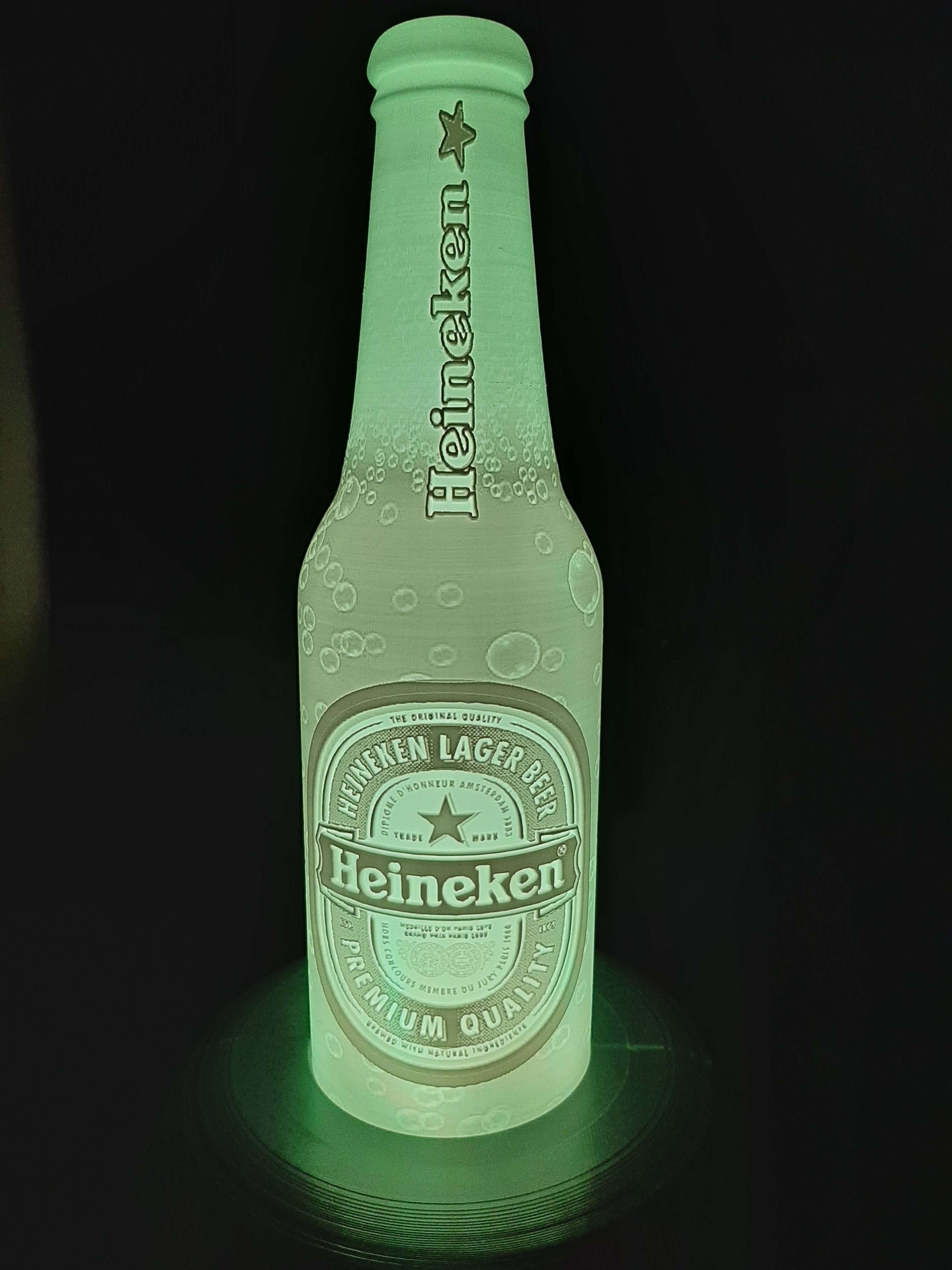 🍺 Lithophanie Heineken beer bottle・ STL File for ・Cults