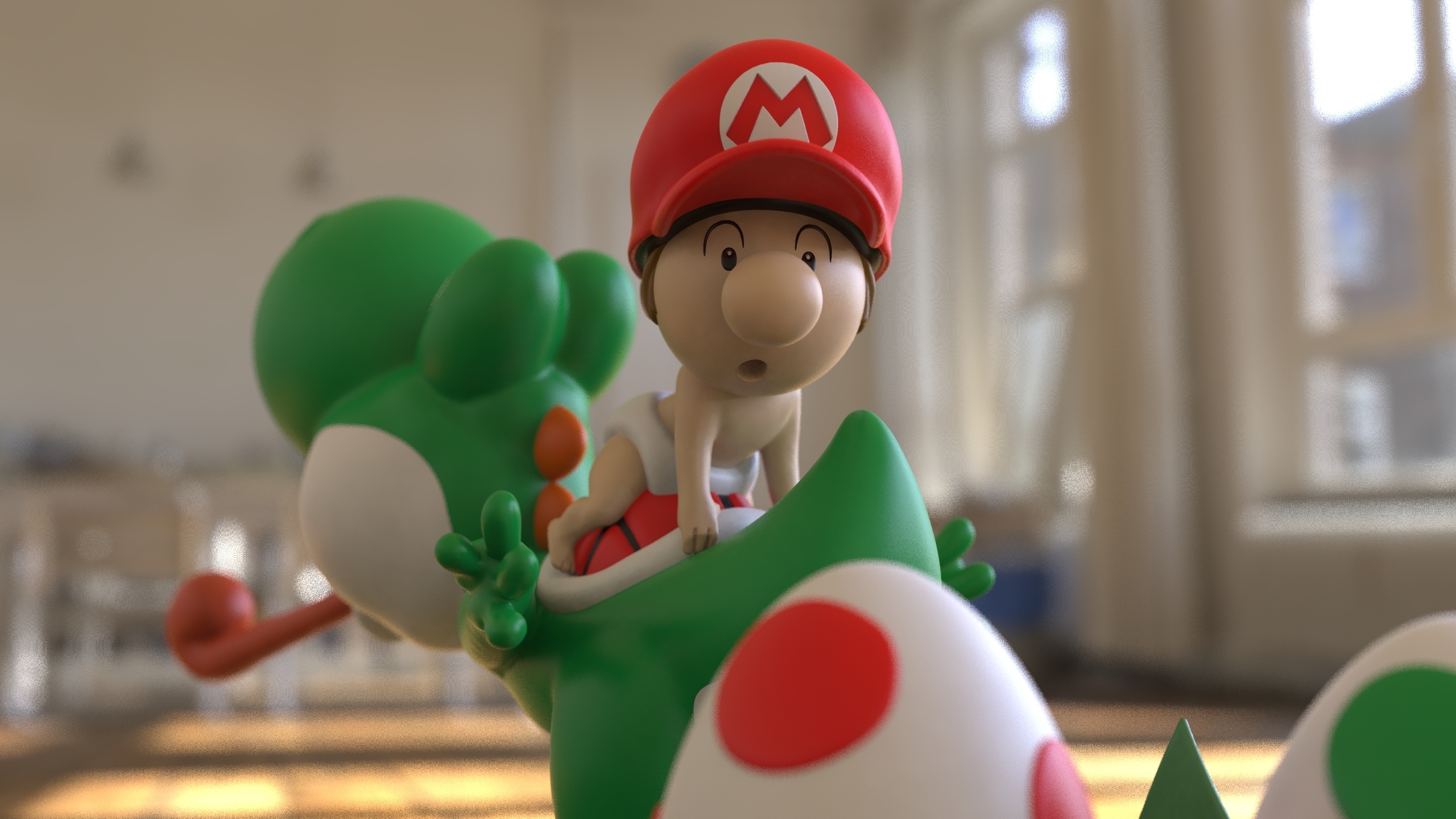 👶 Baby mario and Yoshi・ 3D File for ・Cults, image size:2560x1440