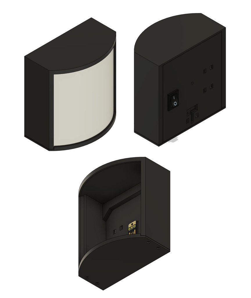 Free STL file Curved Lithophane Light Box 100mm Lithophanes 📦 (STEP