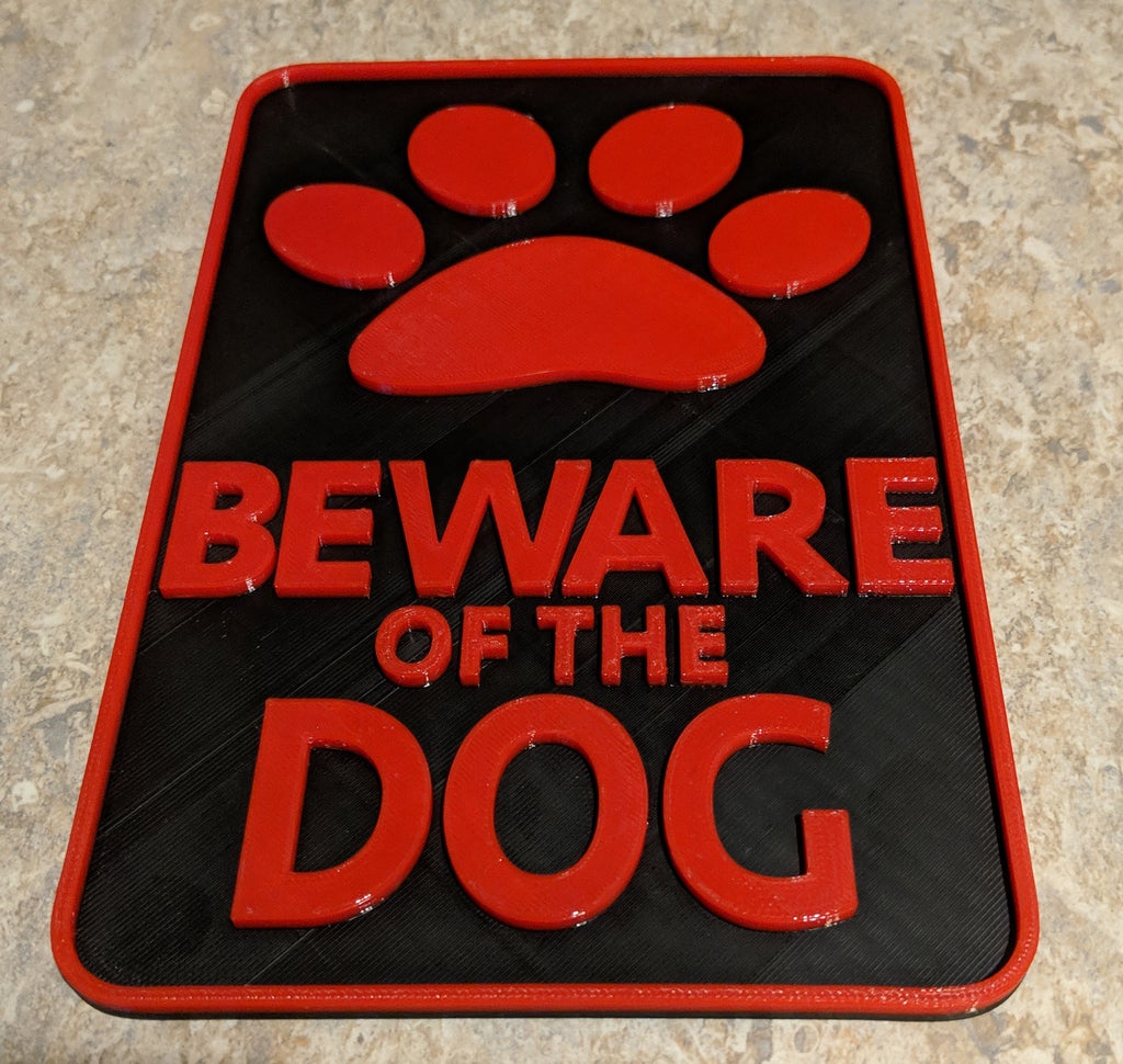 🐕 Beware Of The Dog Sign・Free STL File for ・Cults