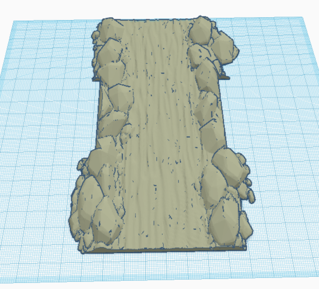 🌉 28mm river with rocky edge and bridge cutout・Free 3D File for ・Cults