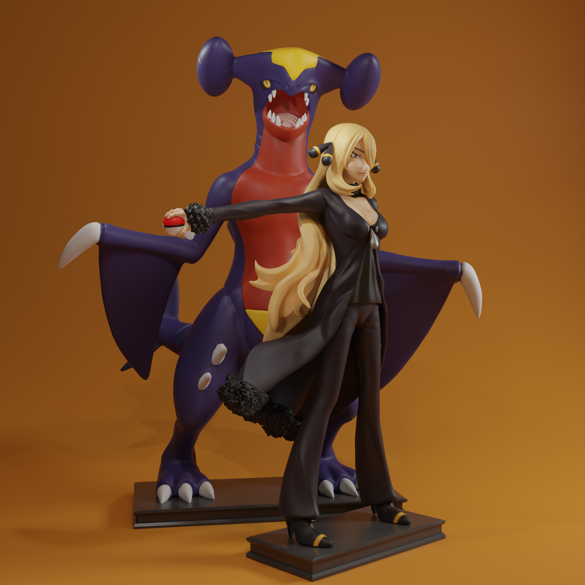 Artfx J Garchomp Figure Cynthia And Garchomp 3D Print Model・ 3D