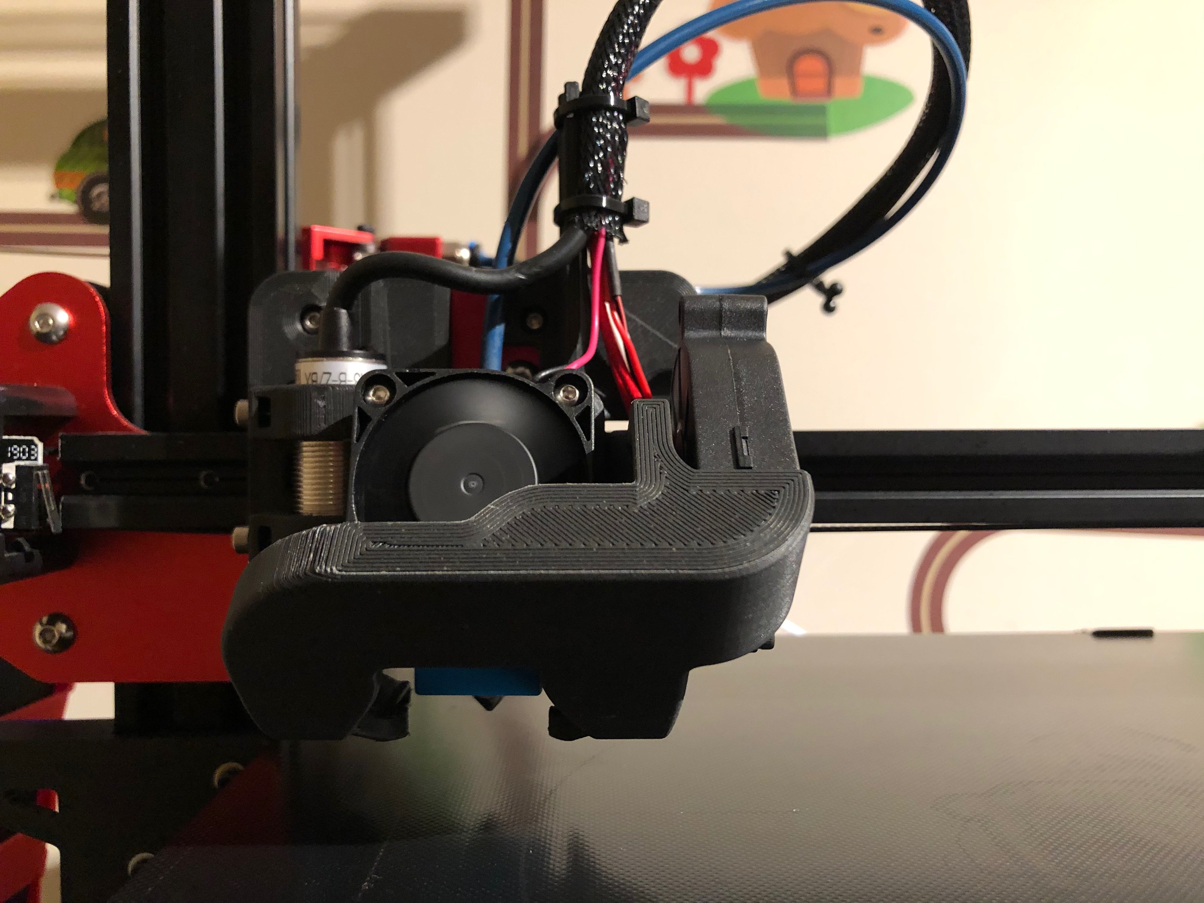 3D printing Creality CR10S Pro Hotend mount and Part Cooling + BLTouch